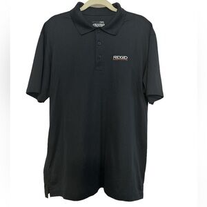 RIDGID Sport-Tek Black Polo Shirt Size L Performance Work Golf